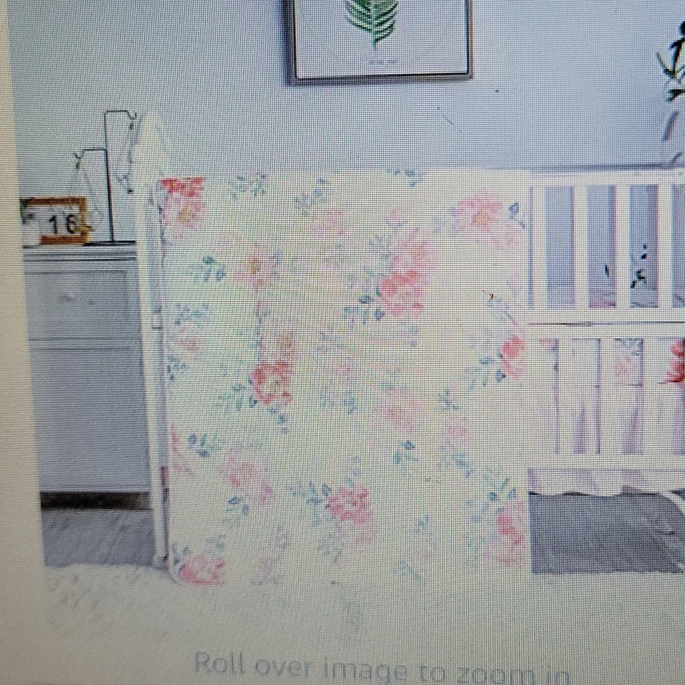 La Premura 2pc watercolor floral comforter bed skirt pastel pink crib size New …